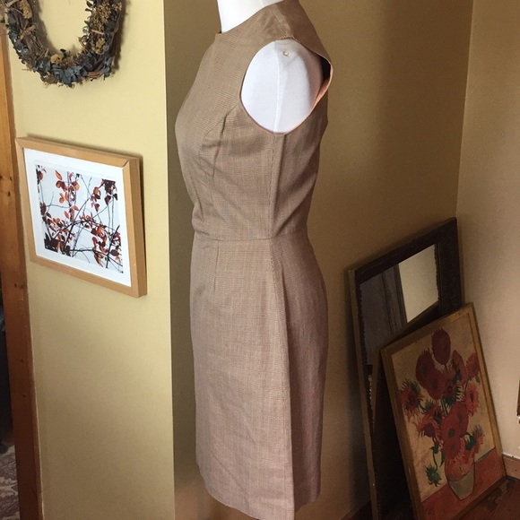 TOCCA size 6 Classic Plaid Fitted Sheath Tank Dress Brown/Tan Subdued Print EUC - Picture 5 of 8